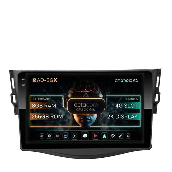 Navigatie Toyota RAV4 (2006-2013), Android, X-Octacore 8GB RAM + 256GB ROM, 9.5 Inch - AD-BGX9008+AD-BGRKIT096