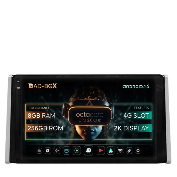 Navigatie Toyota RAV4 (2018+), Android, X-Octacore 8GB RAM + 256GB ROM, 9.5 Inch - AD-BGX9008+AD-BGRKIT098