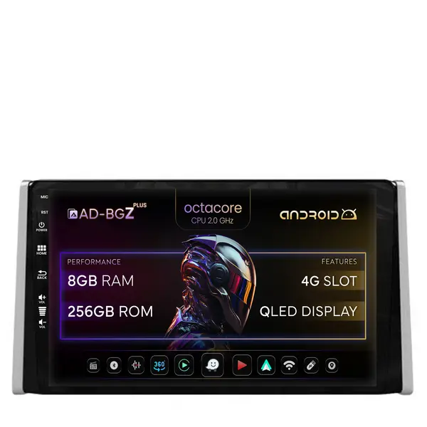 Navigatie Toyota RAV4 (2018+), Android, Z-Octacore 8GB RAM + 256GB ROM, 9 Inch - AD-BGZ9008+AD-BGRKIT098