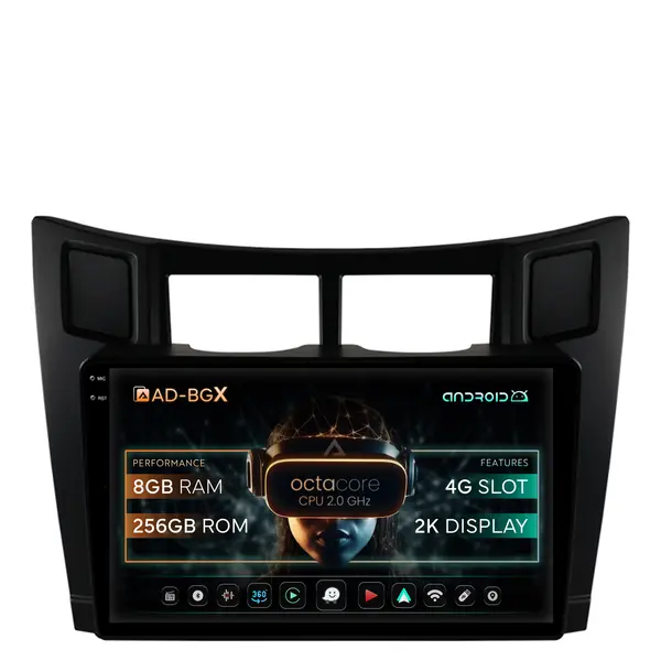 Navigatie Toyota Yaris (2005-2012), Android, X-Octacore 8GB RAM + 256GB ROM, 9.5 Inch - AD-BGX9008+AD-BGRKIT103
