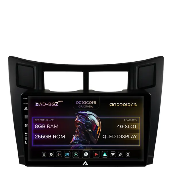 Navigatie Toyota Yaris (2005-2012), Android, Z-Octacore 8GB RAM + 256GB ROM, 9 Inch - AD-BGZ9008+AD-BGRKIT103