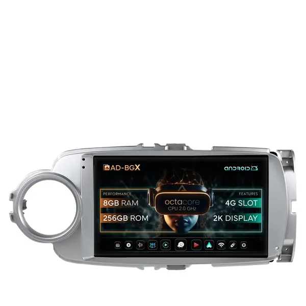 Navigatie Toyota Yaris (2010-2018), Android, X-Octacore 8GB RAM + 256GB ROM, 9.5 Inch - AD-BGX9008+AD-BGRKIT104