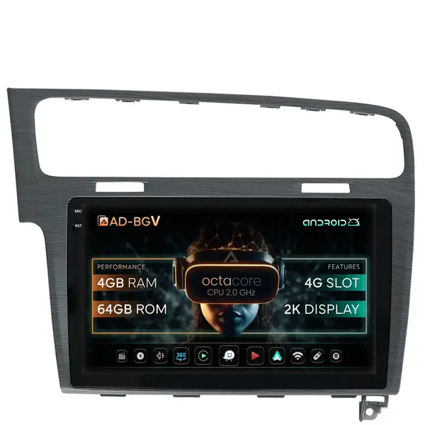 Navigatie Volkswagen GOLF 7, Android, V-Octacore 4GB RAM + 64GB ROM, 10.36 Inch - AD-BGV10004+AD-BGRKIT023A