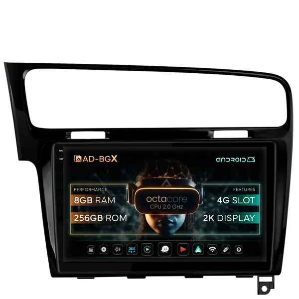 Navigatie Volkswagen GOLF 7, Android, X-Octacore 8GB RAM + 256GB ROM, 10.36 Inch - AD-BGX10008+AD-BGRKIT023B