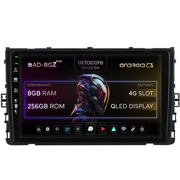 Navigatie Volkswagen Polo (2018+), Android, Z-Octacore 8GB RAM + 256GB ROM, 9 Inch - AD-BGZ9008+AD-BGRKIT041