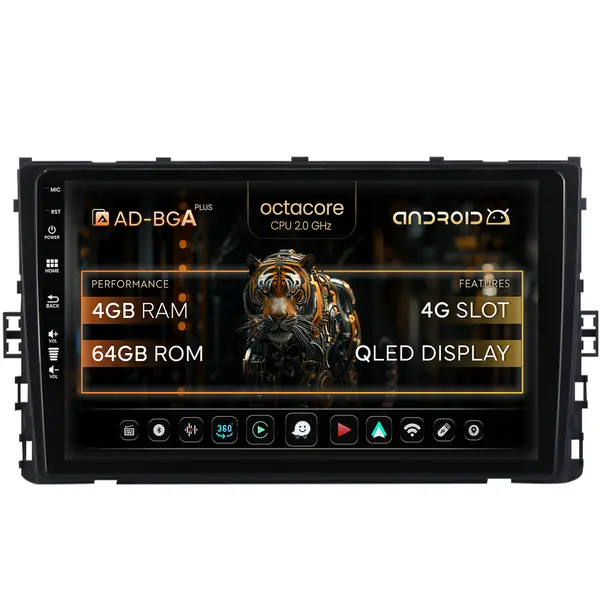 Navigatie Volkswagen Taigo (2021+), Android, A-Octacore 4GB RAM + 64GB ROM, 9 Inch - AD-BGA9004+AD-BGRKIT041V5