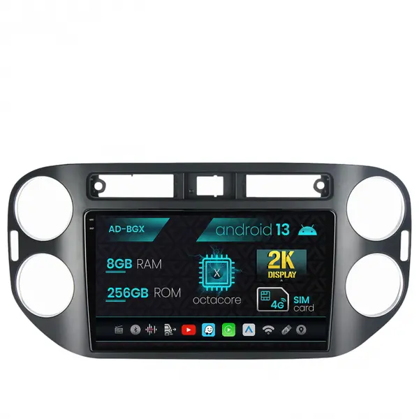 Navigatie Volkswagen Tiguan (2010-2016), Android 13, X-Octacore 8GB RAM + 256GB ROM, 9.5 Inch - AD-BGX9008+AD-BGRKIT035-1016