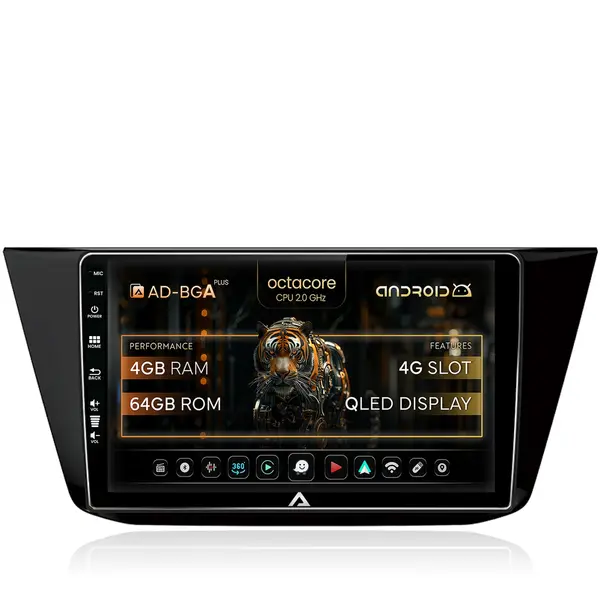 Navigatie Volkswagen Tiguan (2016+), Android, A-Octacore 4GB RAM + 64GB ROM, 10.1 Inch - AD-BGA10004+AD-BGRKIT036