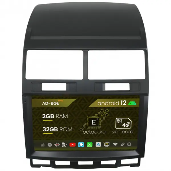 Navigatie Volkswagen Touareg (2002-2011), Android 12, E-Octacore 2GB RAM + 32GB ROM, 9 Inch - AD-BGE9002+AD-BGRKIT050