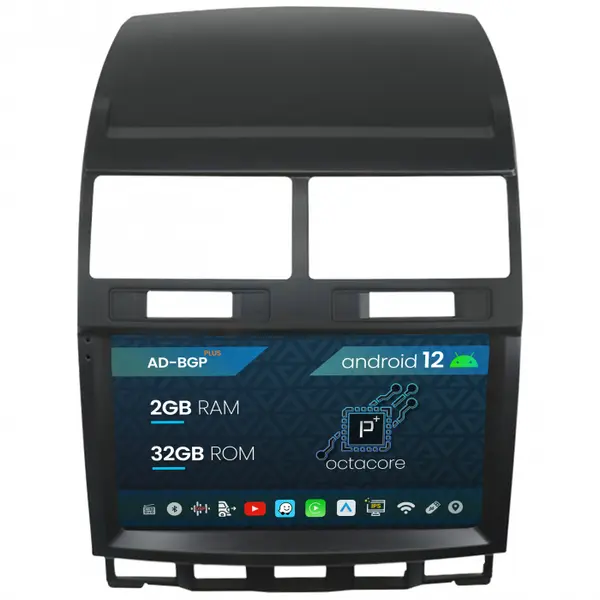 Navigatie Volkswagen Touareg (2002-2011), Android 12, P-Octacore 2GB RAM + 32GB ROM, 9 Inch - AD-BGP9002+AD-BGRKIT050