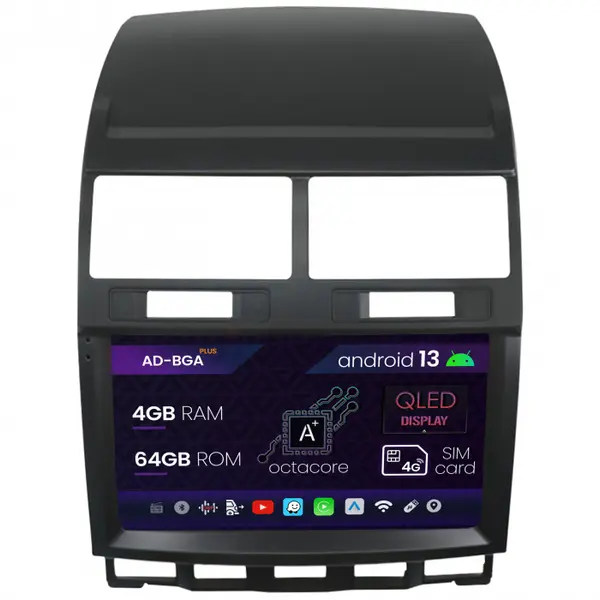 Navigatie Volkswagen Touareg (2002-2011), Android 13, A-Octacore 4GB RAM + 64GB ROM, 9 Inch - AD-BGA9004+AD-BGRKIT050