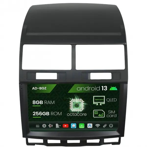Navigatie Volkswagen Touareg, Android 13, Z-Octacore 8GB RAM + 256GB ROM, 9 Inch - AD-BGZ9008+AD-BGRKIT050