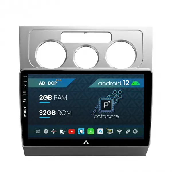 Navigatie Volkswagen Touran (2003-2010), Android 12, P-Octacore 2GB RAM + 32GB ROM, 10.1 Inch - AD-BGP10002+AD-BGRKIT054
