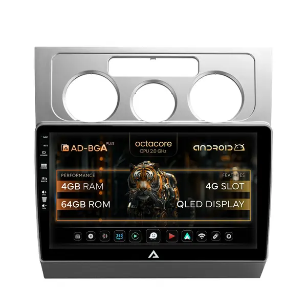 Navigatie Volkswagen Touran (2003-2010), Android, A-Octacore 4GB RAM + 64GB ROM, 10.1 INCH - AD-BGA10004+AD-BGRKIT054