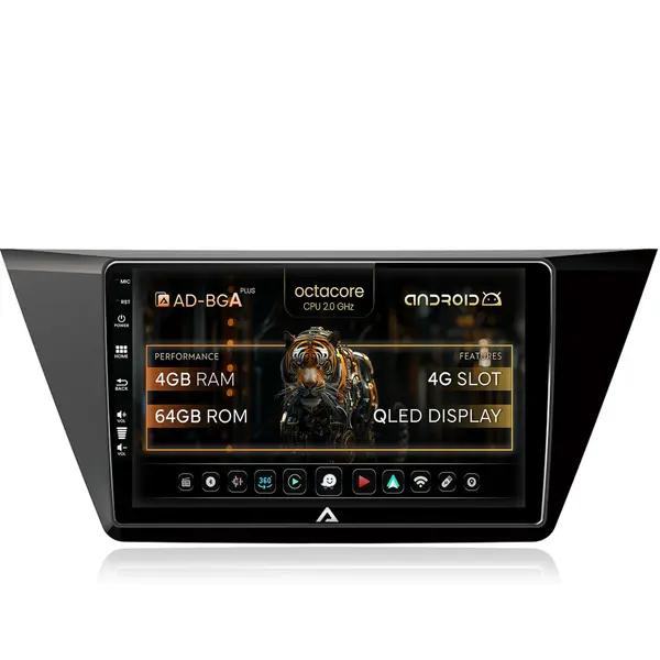 Navigatie Volkswagen Touran (2016+), Android, A-Octacore 4GB RAM + 64GB ROM, 10.1 Inch - AD-BGA10004+AD-BGRKIT032