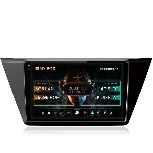 Navigatie Volkswagen Touran (2016+), Android, Z-Octacore 8GB RAM + 256GB ROM, 10.36 Inch - AD-BGE9008+AD-BGRKIT032