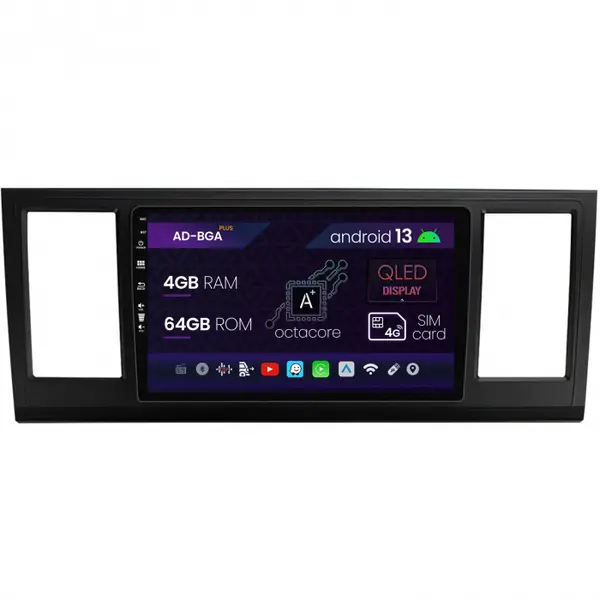 Navigatie Volkswagen Transporter Caravelle Multivan T6 (2015+), Android 13, A-Octacore 4GB RAM + 64GB ROM, 9 Inch - AD-BGA9004+AD-BGRKIT056V2