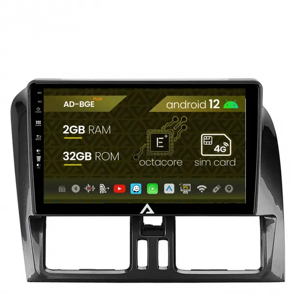 Navigatie Volvo XC60 (2013-2019), Android 12, E-Octacore 2GB RAM + 32GB ROM, 9 Inch - AD-BGE9002+AD-BGRKIT400-0813