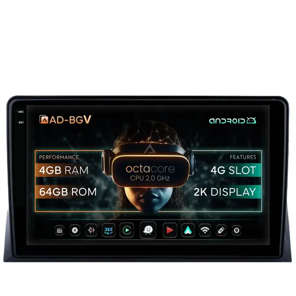 Navigatie VW Multivan T5 (2003-2015), Android, V-Octacore 4GB RAM + 64GB ROM, 9.5 Inch - AD-BGV9004+AD-BGRKIT025T5
