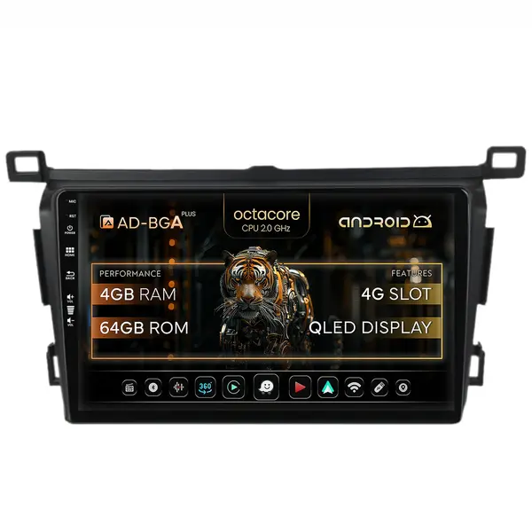 Navitatie Toyota RAV4 (2013-2018), Android, A-Octacore 4GB RAM + 64GB ROM, 9 Inch - AD-BGA9004+AD-BGRKIT092