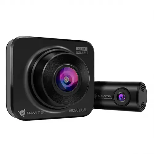 NAVITEL Camera Auto DVR Navitel AR280 DUAL cu Night Vision, front camera FullHD, ecran 2, vizibilitate 140° + camera secundara spate HD