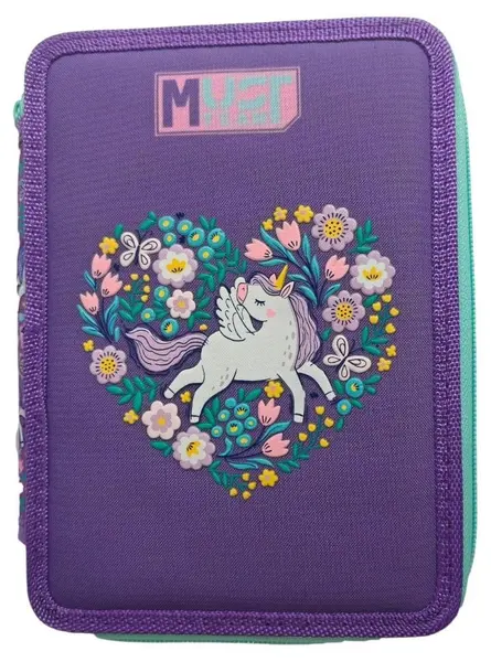 Neceser cu accesorii Must Purple Unicorn - 2 fermoare