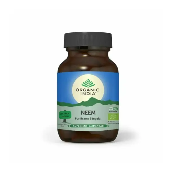 Neem | Antibiotic si Antifungic Natural, eco, 60 cps, Organic India