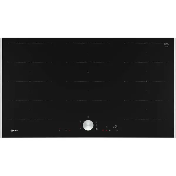 NEFF Plita cu inductie Neff T69TTX4L0 N90, 3 zone de gatit, 17 niveluri de putere, HomeConnect, Twist Pad, Flex Induction, 90 cm, Negru