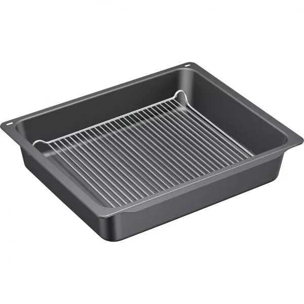 NEFF Tava profesionala emailata cu gratar NEFF Profi Extra-Deep Z12CN10A0 - 17002738, L45.5cm, l37.5cm, H8.10cm, G2.4kg, Sarcina maxima 16kg, Potrivita pentru curatare pirolitica, DW Safe, Anthracite
