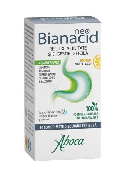Neobianacid aromă de lămâie, 14 comprimate masticabile, Aboca
