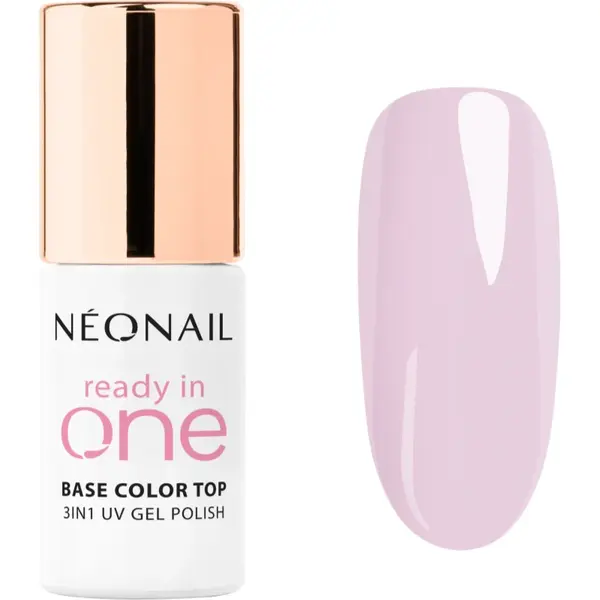 NEONAIL Ready In One 3in1 UV Gel Polish lac de unghii sub forma de gel cu pulbere de diamante culoare 09 One Pastel Lilac 7.2 ml