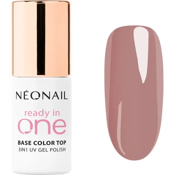NEONAIL Ready In One 3in1 UV Gel Polish lac de unghii sub forma de gel cu pulbere de diamante culoare 06 One Dusty Rose 7.2 ml