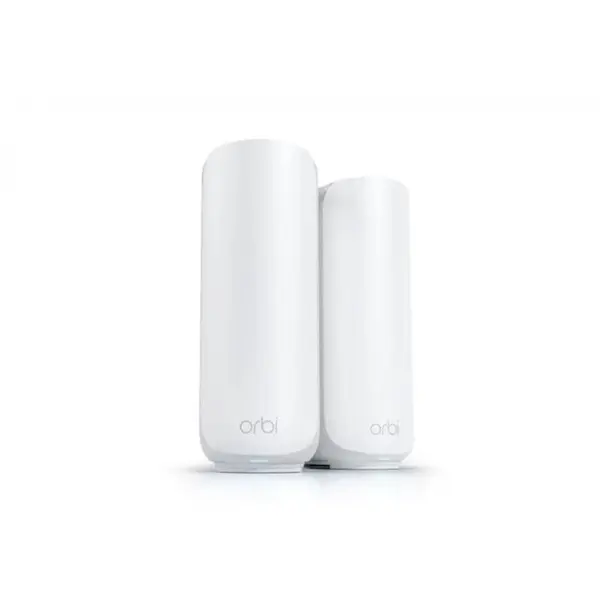 netgear Router wireless Netgear Orbi RBE372-100EUS, Banda dubla, 2.4 GHz/ 5 GHz, 3500 Mbit/s, Wi-Fi 7, 2 bucati, Alb