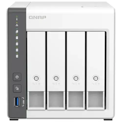 Network Attached Storage Qnap TS-433, Procesor ARM 4-core Cortex-A55 2GHz, 4-Bay, 4GB DDR4, 1 port 2.5GbE, 1 port 1GbE, 2 porturi USB 2.0, 1 port USB 3.2 Gen 1