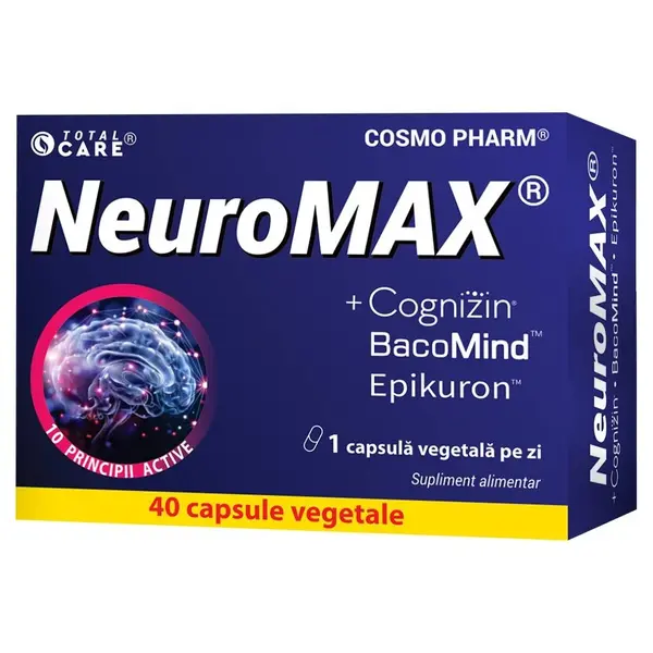 NeuroMAX + Cognizin, 40 capsule vegetale, Cosmo Pharm