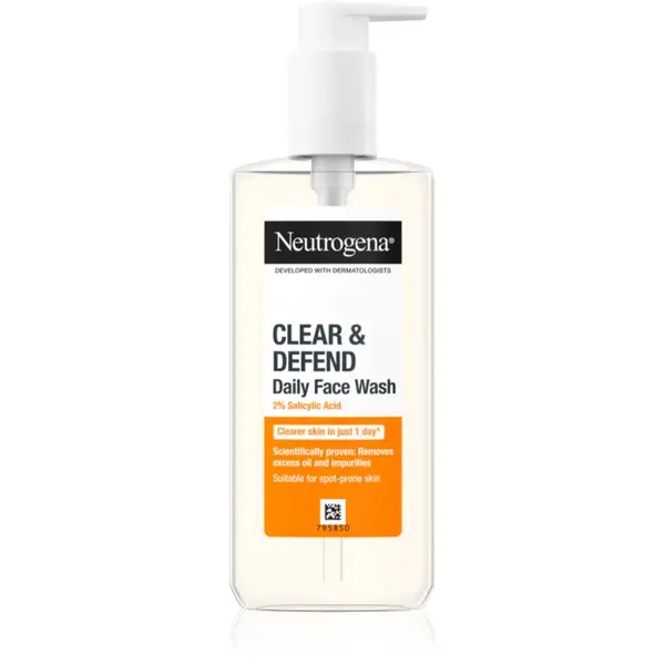 Neutrogena Clear & Defend gel de curățare cu 2% acid salicilic 200 ml