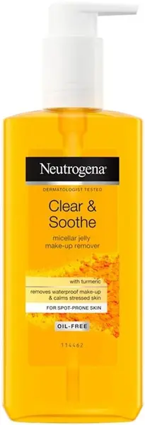 Neutrogena Clear & Soothe Gel micelar pentru față cu turmeric, 200 ml