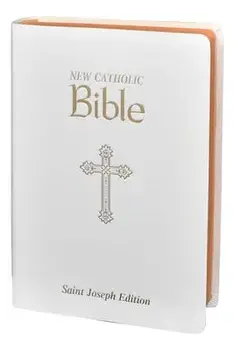 New Catholic Bible--Medium Print (White), Leather/***