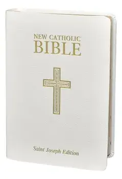New Catholic Bible--Medium Print (White), Leather/***