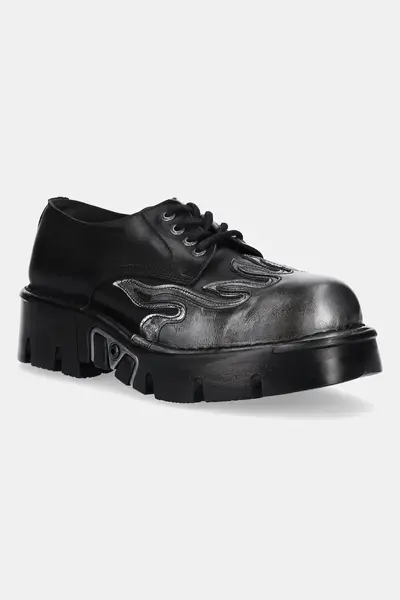 New Rock pantofi de piele METALLIC