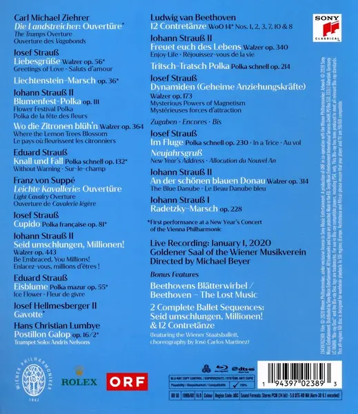 New Year's Concert 2020 (Blu-Ray Disc) | Wiener Philharmoniker, Andris Nelsons