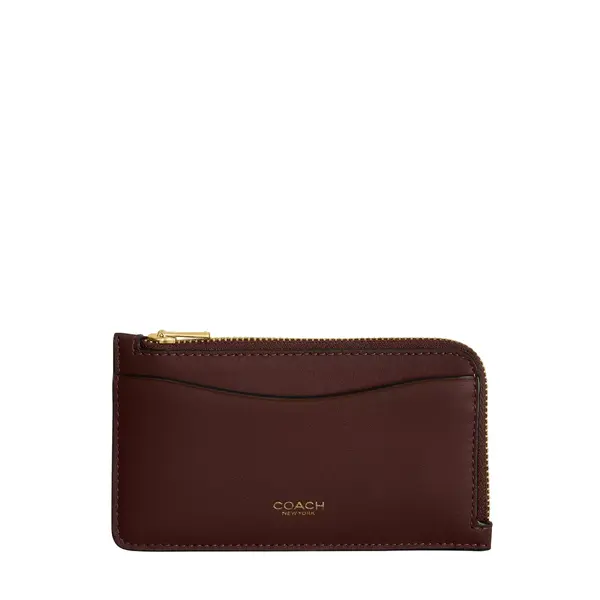 New york zip card case maple