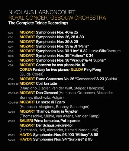 Nikolaus Harnoncourt - The Complete Teldec Recordings (42CDs Box Set) | Nikolaus Harnoncourt, Royal Concertgebouw Orchestra