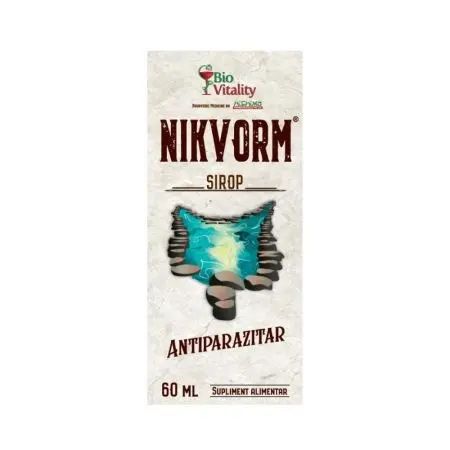 Nikvorm sirop eliminarea parazitilor intestinali, 60 ml, Bio Vitality