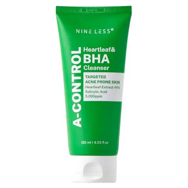 NINE LESS – A-Control Heartleaf & BHA Cleanser – 120ml