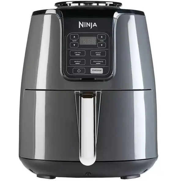 NINJA Airfryer Ninja Air AF100EU, 1550W, 4 functii de gatit, 3.8L, gri/negru