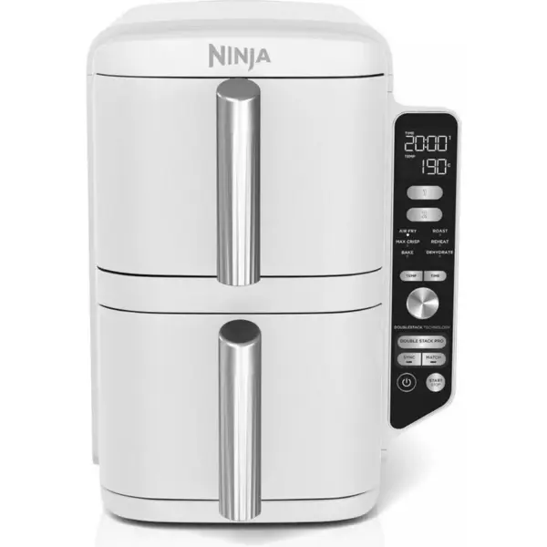 NINJA Friteuza cu aer Ninja SL400EUWH Double Stack cu 2 niveluri XL, 9,5 l, 2470 W, Gri