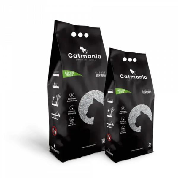 Nisip pentru litiera BENTONITA CATMANIA, Aloe Vera, 10L - 8,5 KG