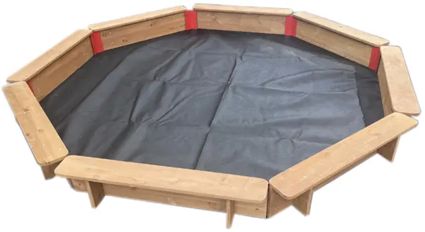 Nisipar mare pentru copii cu bănci Acool Toy - Octogonal, 240 cm
