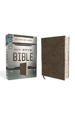 Niv, Boys' Bible, Leathersoft, Brown Camo, Thumb Indexed Tabs, Comfort Print - Zondervan
